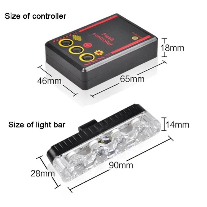 1 комплект DC12V 4*4 16LED аварийный стробоскоп сигнальный фонарь для скорой помощи
