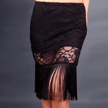 Новая Женская юбка для латинских танцев Кружевная и кисточка ча/Румба/Самба/бальные танцевальные юбки латиноамериканские танцевальные юбки платья DQ13024