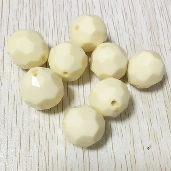 

20mm 100pcs/lot Ivory white color chunky solid Acrylic Faceted Hexagon Beads