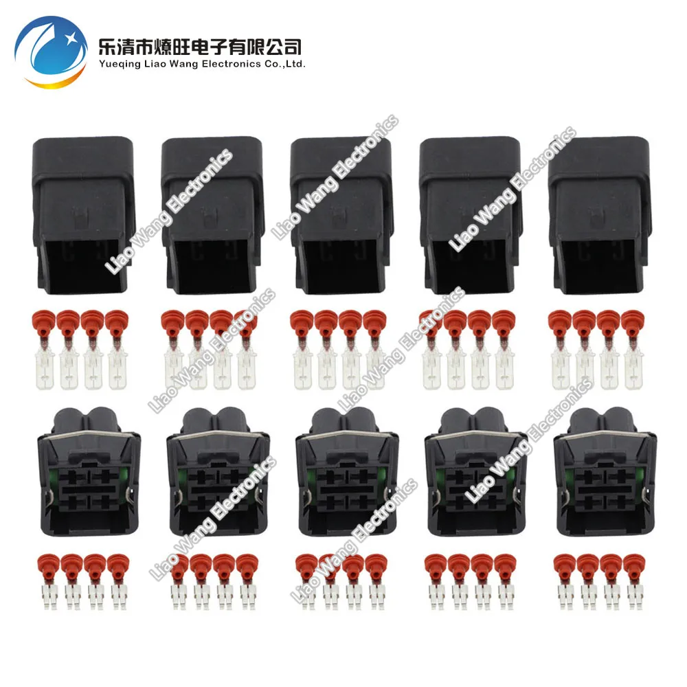 

5 Sets 4 Pin DJ70454-6.3-11/21 Female Male Auto Connector 6.3 Series For VW With Terminals 4P