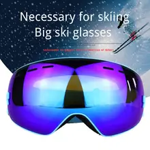 Лыжные очки для взрослых с двойной защитой от запотевания и УФ-излучения, большие сферические лыжные очки, оборудование с одной двойной доской, близорукие линзы