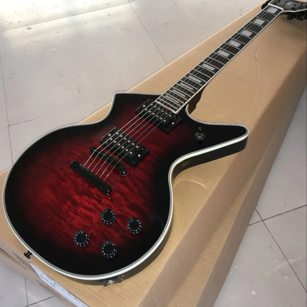 

custom shop handwork 6 Strings Electric Guitar. Rosewood fingerboard red color flame top guitarra.support customization gitaar.