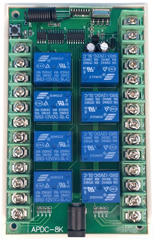 B DC 12V 24V 8 CH каналов 8CH RF беспроводной пульт дистанционного управления Система дистанционного управления приемник передатчик 8CH реле 315/433 MHz - Цвет: B