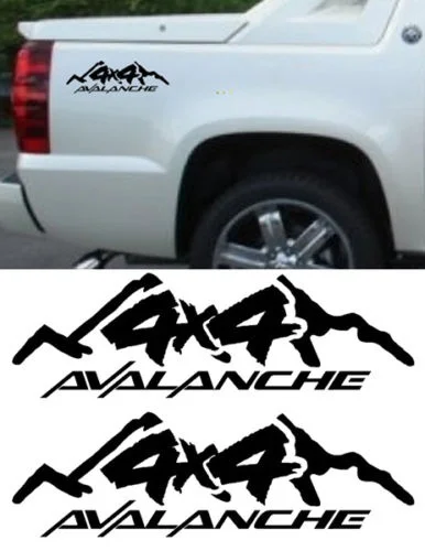 

For (2Pcs)CHEVY AVALANCHE 4X4 TRUCK BED SIDE STRIPES DECAL SET CUSTOM SIZING