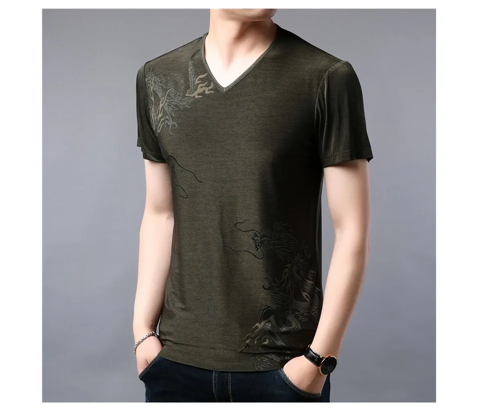 COODRONY Футболка мужская летняя крутая футболка с коротким рукавом Homme уличная модная дизайнерская Повседневная футболка с v-образным вырезом для мужчин S95070