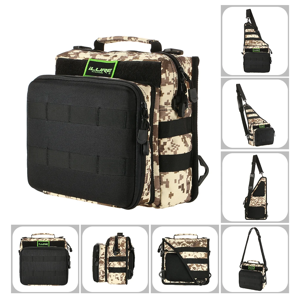 

Sports Single Shoulder Fishing Tackle Bag Backpack or Crossbody Messenger Sling Bags for Camping Hiking Cycling Outdoors Sport