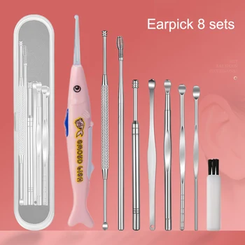 

Stainless Steel Ear Pick Spoon Kit Spiral Wax Removal Cleaner Ear Care Beauty Tools 669
