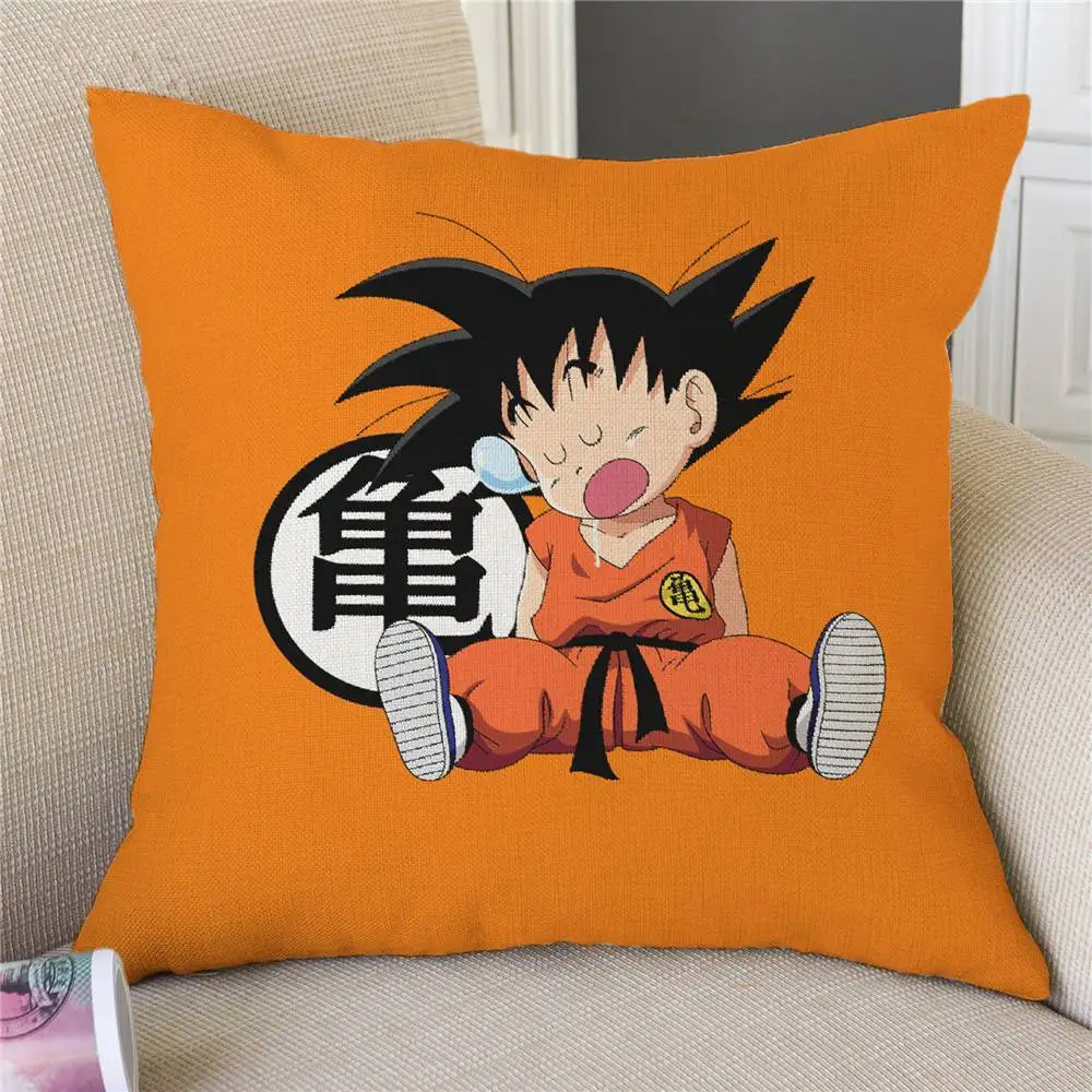 Dragon Ball Baby Son Goku Dakimakura хлопковая декоративная подушка, лен Чехол 45x45 см для дивана наволочка для подушки стула домашний декор - Цвет: 1