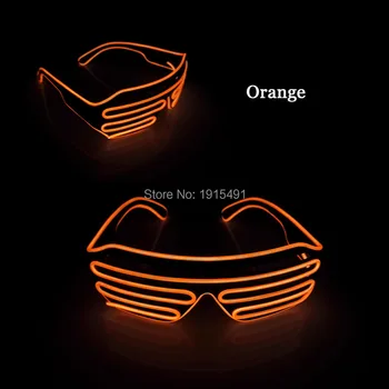 

New Brand Holiday Lighting DC-3V Flickering EL wire Shutter Eyewear with Function of Flashing and Sound Active LED Sunglasses