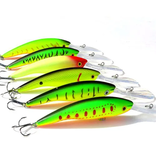 2 pçs língua longa minnow isca de