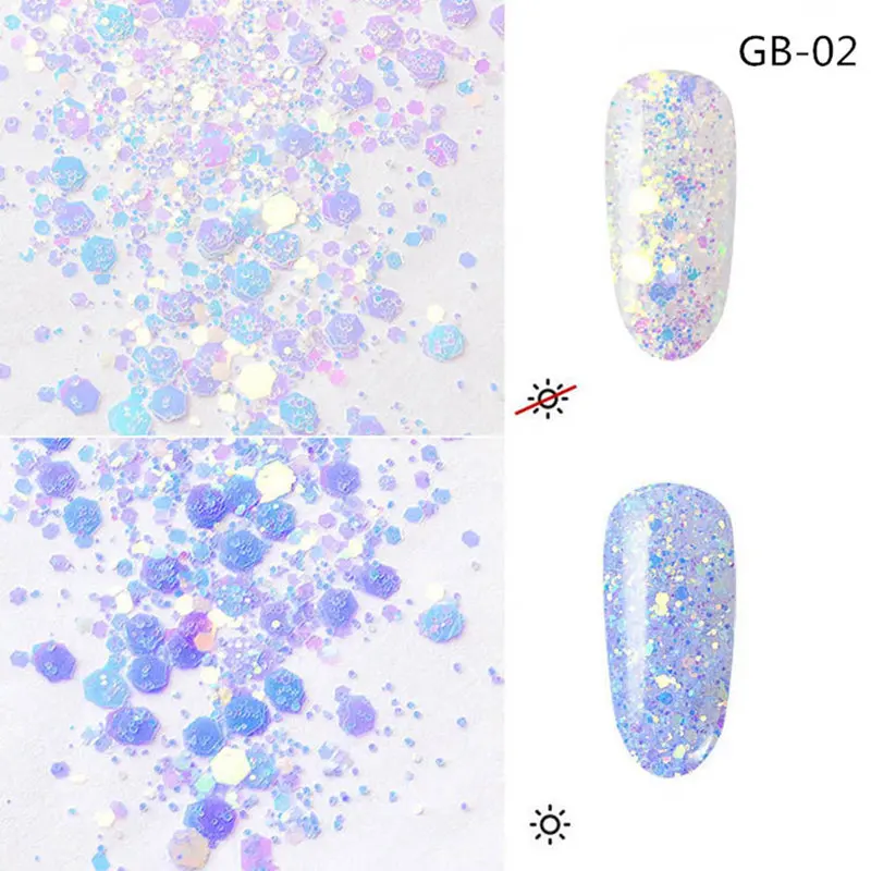 1pot лазерные прозрачные блестки конфеты шестигранные Стразы для маникюра украшения хлопья 3d Маникюр УФ гель лак горячий
