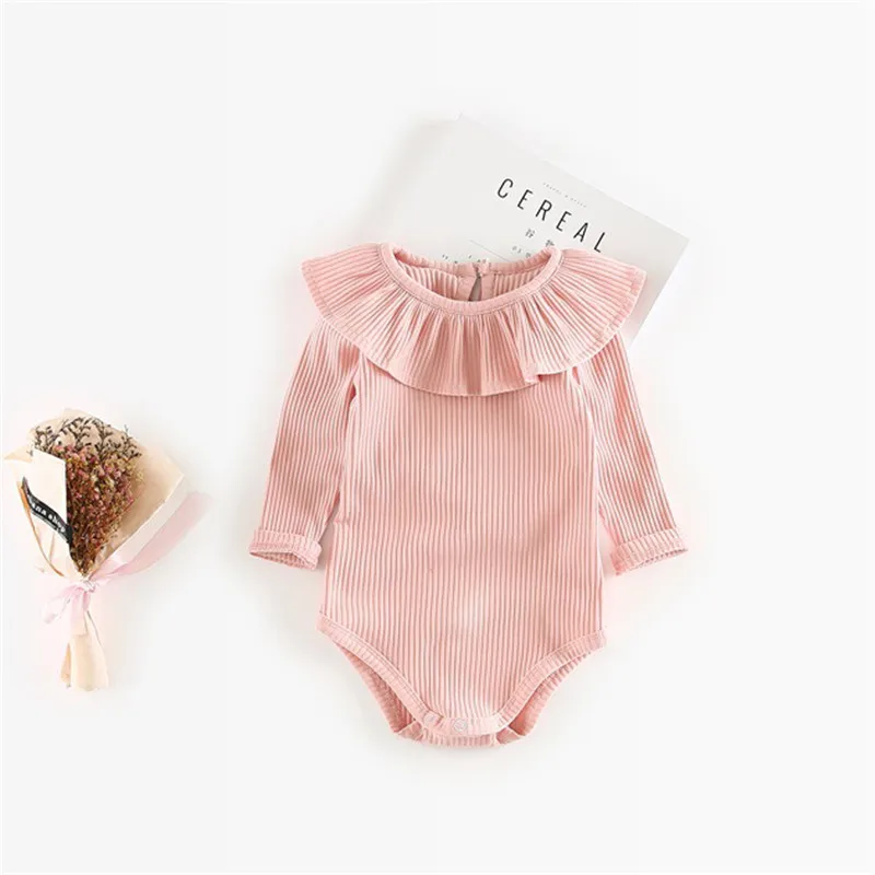 pink one piece Милая одежда для маленьких девочек, весенне-осенний костюм для новорожденных девочек, цельнокроеная Одежда для маленьких девочек 0-24 месяцев, боди для маленьких девочек - Цвет: pink one piece