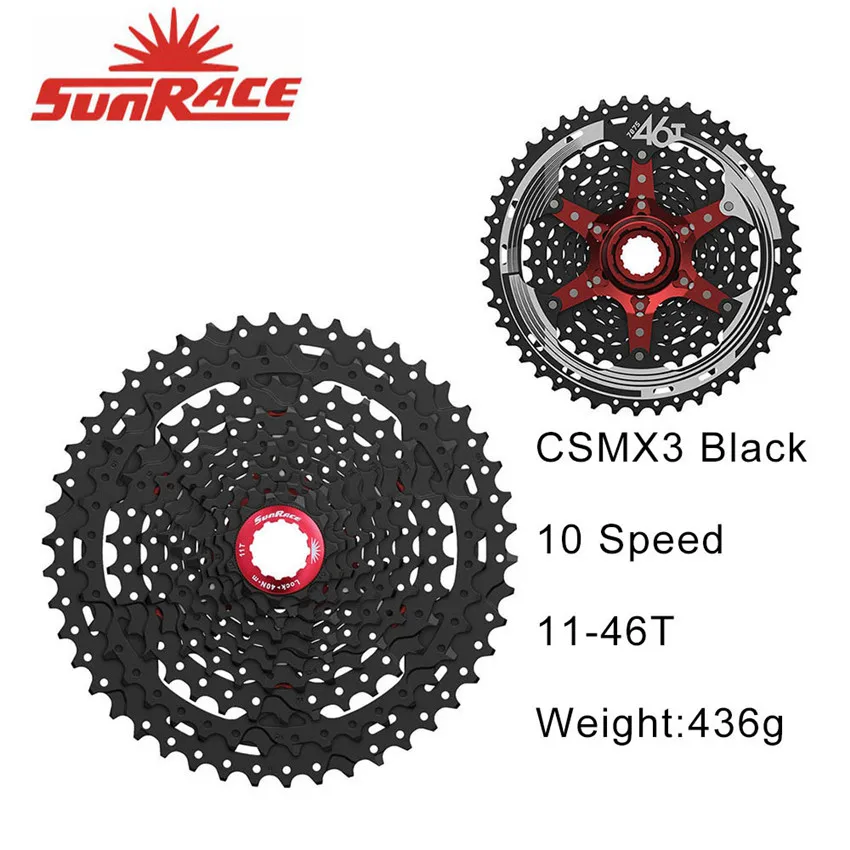 Sunracing CSMX3 кассета велосипед свободного хода 10 скоростей 11-46 T-черный/серебристый, 46T 10 s Велосипед маховик для Shimano САРМ