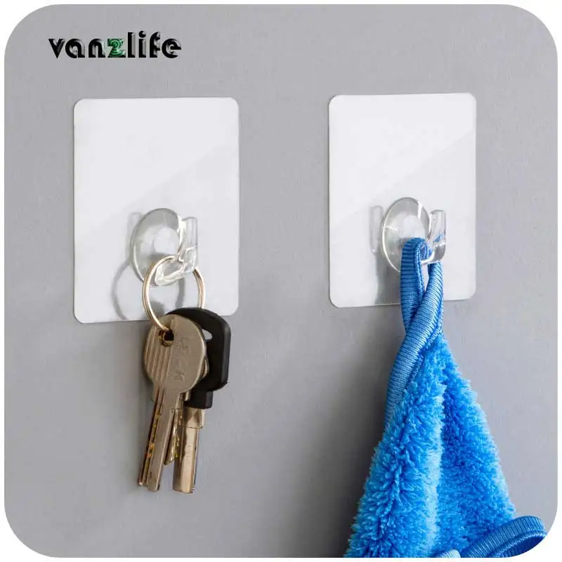 5 шт/vanzlife необыкновенной magic прозрачный сильный многоразовая наклейка крючок для бесшовного крепления дверь кухни бесплатно ногтей крюк - изображение