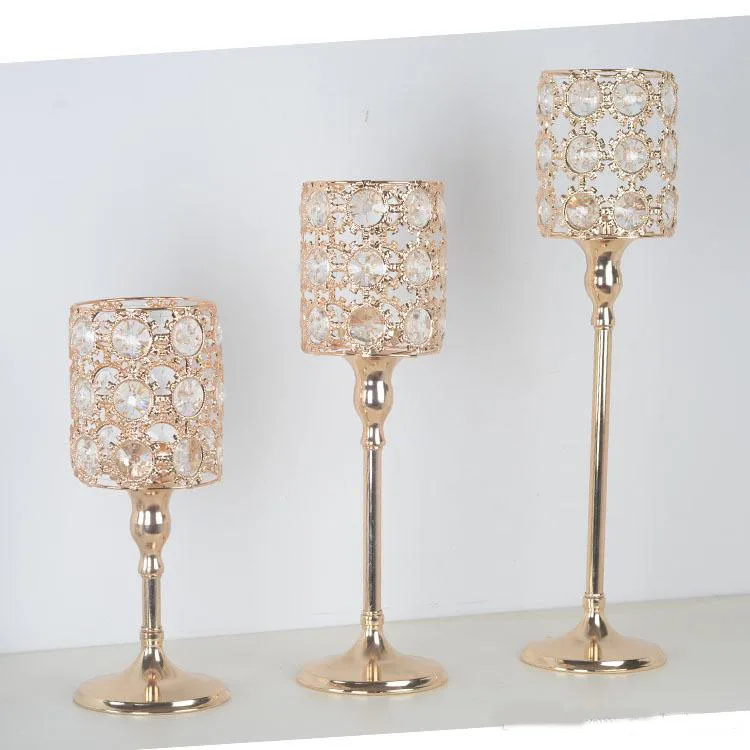 Elegant New Model Rose Gold Color Small Wedding Decoration Long Stemmed