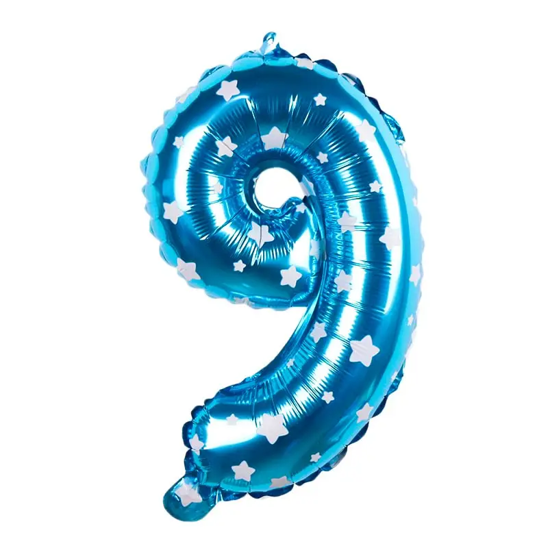 16 дюймов синий номер Фольга шары цифра гелия баллоны День рождения Свадебный декор Air шары события вечерние поставки