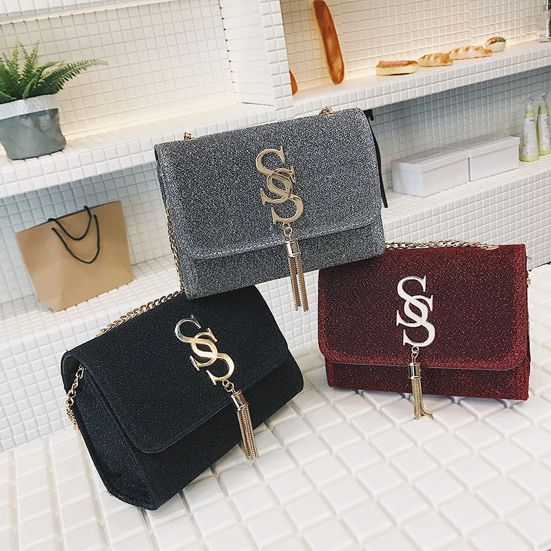 Женская сумка через плечо Bolsas De Mujer кожаная тоут мессенджер с блестками и