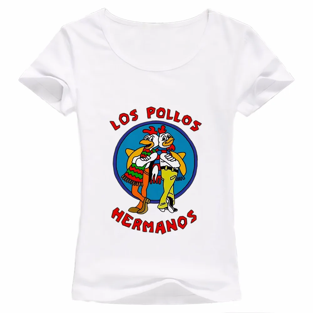 Футболка женская дышащая удобная с надписью The pollos hermanos и коротким рукавом |