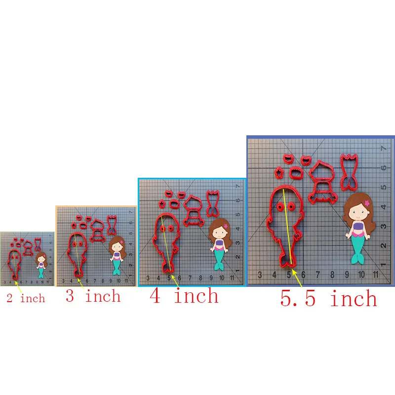 Малыш Русалка резак для печенья, мастики инструменты для кексов на заказ 3D печатных печенья резак набор формочка для печенья инструменты