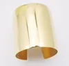 Punk Style 316L Stainless Steel Extra Wide Gold Color Bracelets Cuff Bangles Blank For Women 4