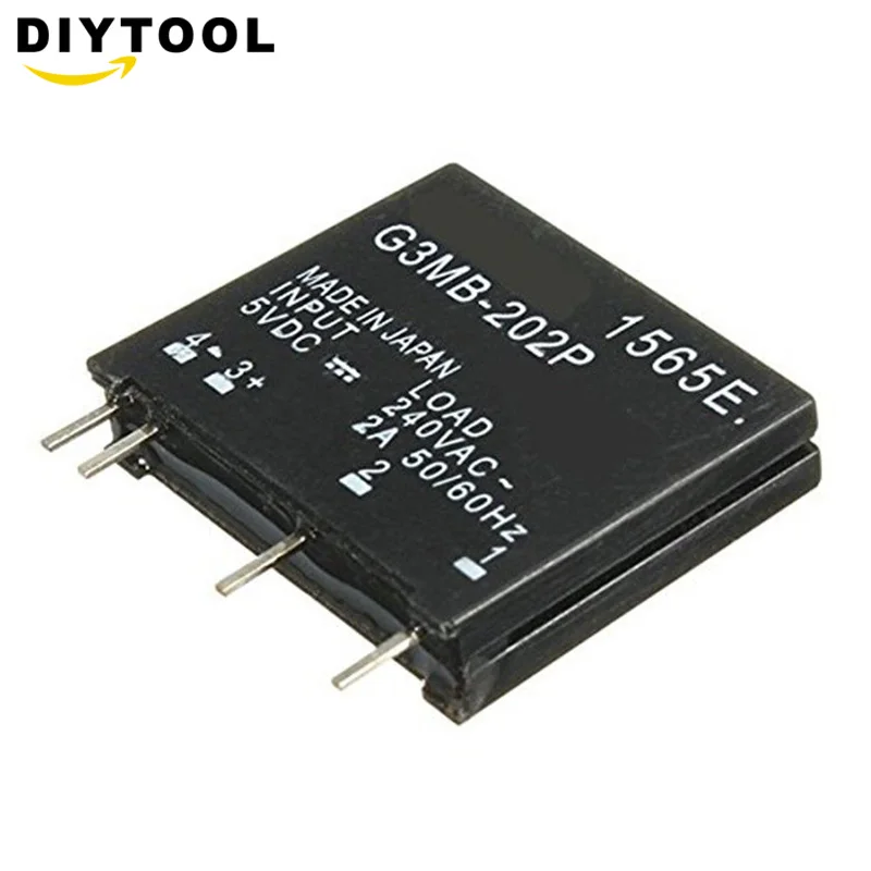 2PCS G3MB-202P DC-AC PCB SSR In 5V DC Out 240V AC 2A Solid State Relay Module 
