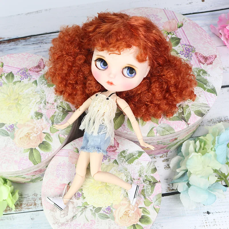 Neo Blythe Doll with Ginger Hair, White Skin, Matte Pouty Face & Custom Jointed Body 8