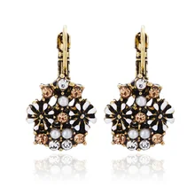 Vintage Flower Colorful Earrings Fashion Geometry Elegant Earrings Women’s Jewelry Modern Jewelry Ear Girl Gift