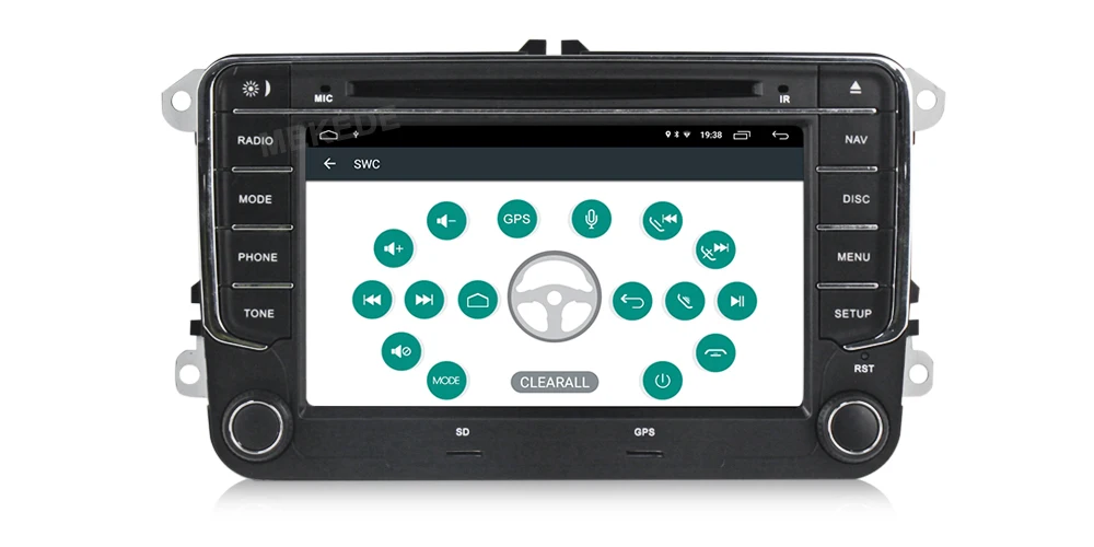 Clearance 1024x600 HD 2DIN 2G android 8.1 car dvd player for VW polo golf passat tiguan skoda yeti superb rapid for skoda gps navi 15