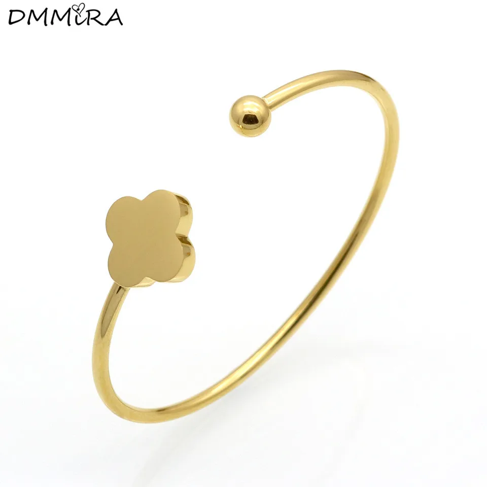 Fashion Women Color Gold Leaf Titanium Steel Like Plant Tree Wire Cuff Bracelets Pulseras Jewelry Valentine's Day | Украшения и