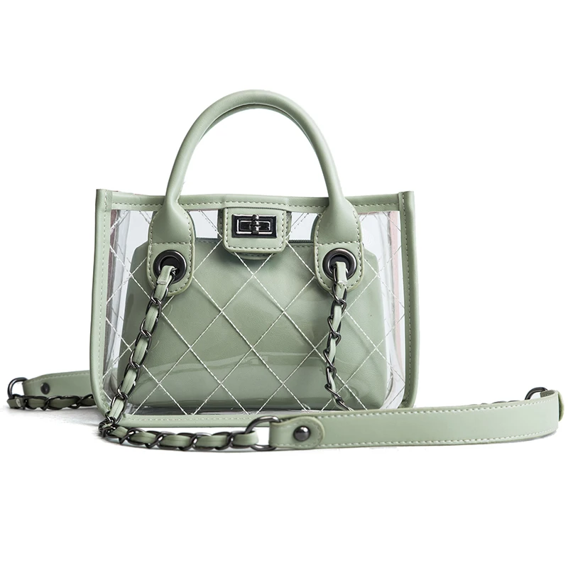 

Summer New Transparent Fashion Women Chain Messenger Bag Beach Jelly Female Designer Shoulder Small Cute Flap Crossbody Bag 989