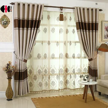

European Luxury Curtains for Bedroom Embossed Jacquard Chenille Fabric Hotel Villa Delicate Window Drapes JS39C