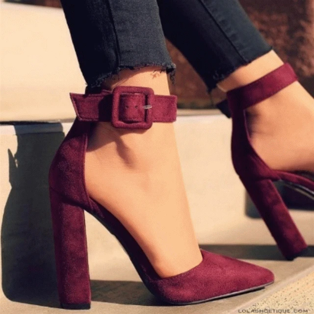 Woman Wedding Shoes Brand Strap Heels Classic Heeled Sandals 10.5CM Ladies Red Pointed Shoes Platform Pumps