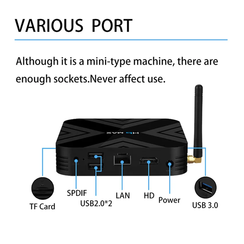 10 шт H6 MAX 4 GB 32 GB Android 9,0 ТВ BOX Allwinner H6 4 ядра 2,4G WI-FI 4 K H.265 внешний WI-FI 100 M Lan Smart Media Player