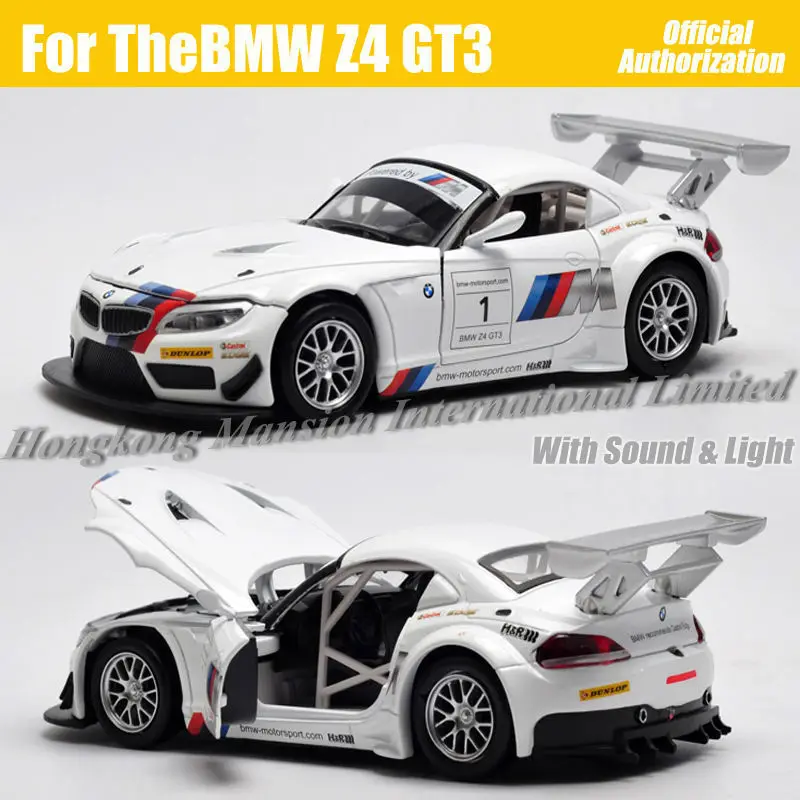 

1:32 Scale Diecast Alloy Metal Luxury Racing Car Model For TheBMW Z4 GT3 Collection Vehicle Model Pull Back Sound&Light Toys Car