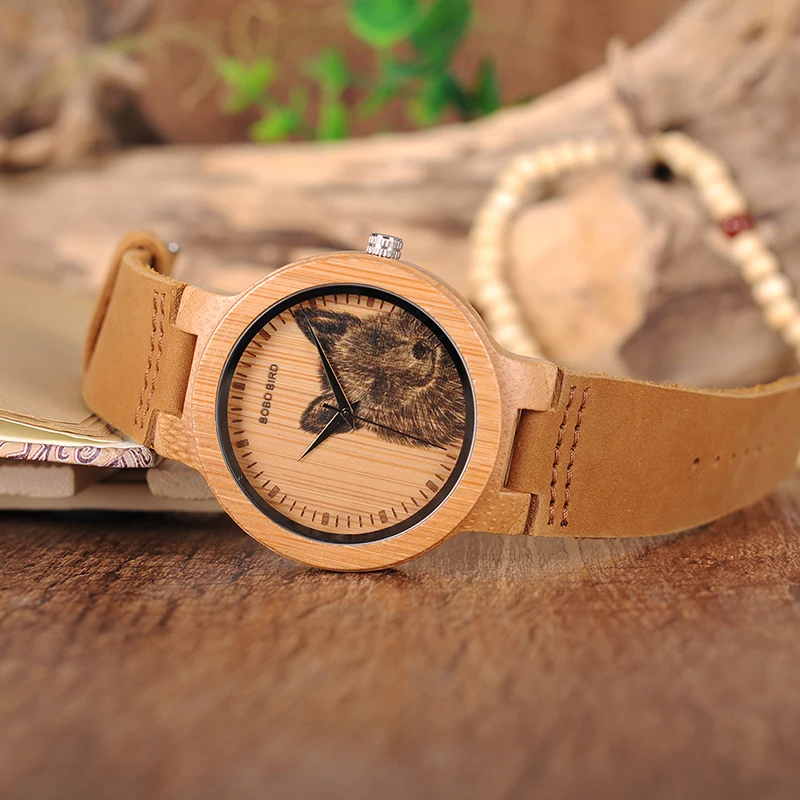 BOBO BIRD Bamboo Watch Men Special Design Lifelike UV Print Dial Face Wooden Wrist Watch relogio masculino Timepieces Ideal Gift