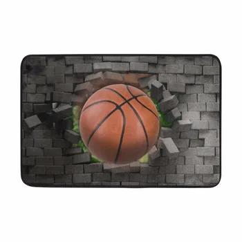 

3D Basketball Printed Floor Carpet Quick-drying Water Absorption Bath Mat Bathroom Door Mat Absorbent Kitchen Carpet