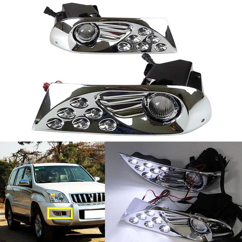 

LED DRL For Toyota Land Cruiser Prado 120 LC120 2003 2004 2005 2006 2007 2008 2009 Daytime Running Light Fog Lamp accessories