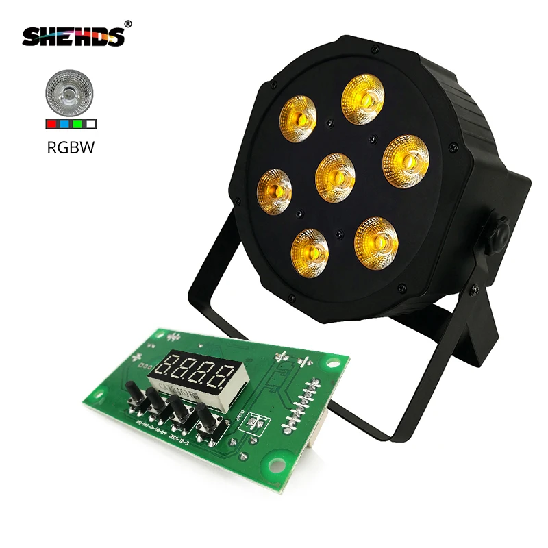 LED Flat Par 7x12W RGBW 8 Channel DMX512 Control Board Stage Lighting