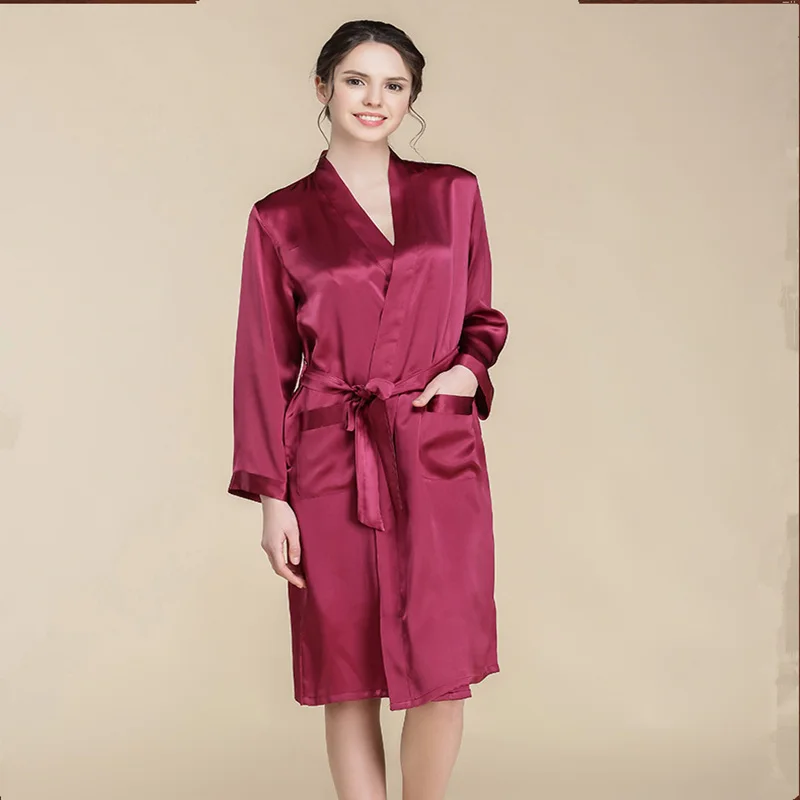 Women Robe real silk 100% Silk Satin Robes Natural Mulberry Silk Home ...