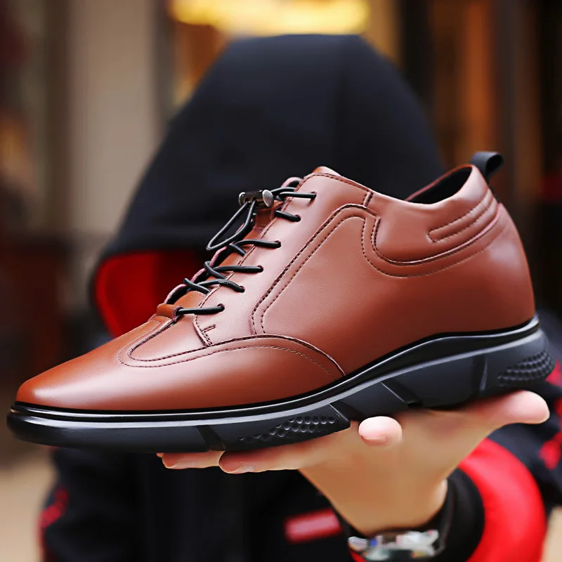 Большие размеры 37-44; мужская обувь, увеличивающая рост; повседневная обувь из натуральной кожи; мужские лоферы; обувь для вождения отдыха; Мужская зимняя обувь; DA0009