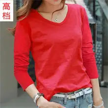 Модная новая весенняя и осенняя Корейская версия свободного покроя с длинными рукавами с v-образным вырезом Женская модная трендовая футболка