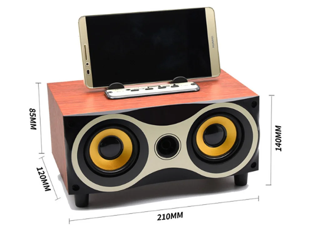 Беспроводной Bluetooth Динамик FM радио бас Портативный Бумбокс деревянная коробка звука Hi-Fi сабвуфер usb ПК ТВ звуковая панель для Xiaomi компьютер