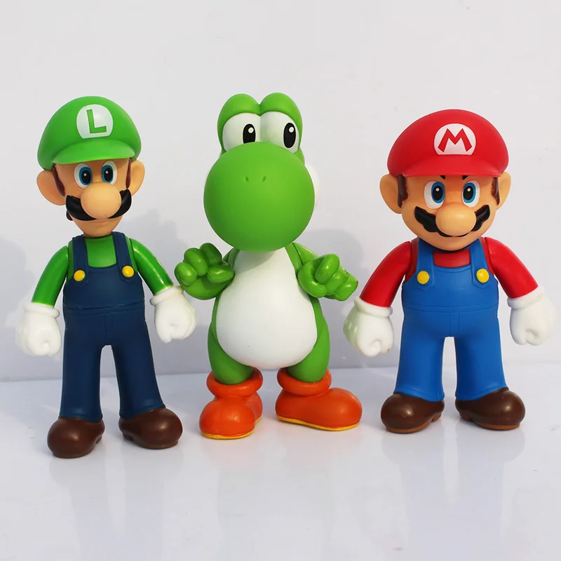 

3pcs/lot 5" 12cm Super Mario Bros Mario Luigi Yoshi PVC Action Figure Collectible Model Toys Gift For Children