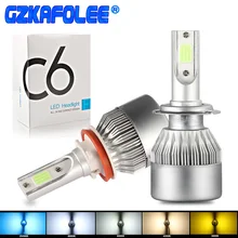 C6 H8 LED HB3 HB4 H16 9005 9006 HIR2 H13 H1 H3 H7 H9 5202 COB 3000 K 4300 K 8000 K 25000 K Auto Faro Lampadine lampada della Nebbia auto luce