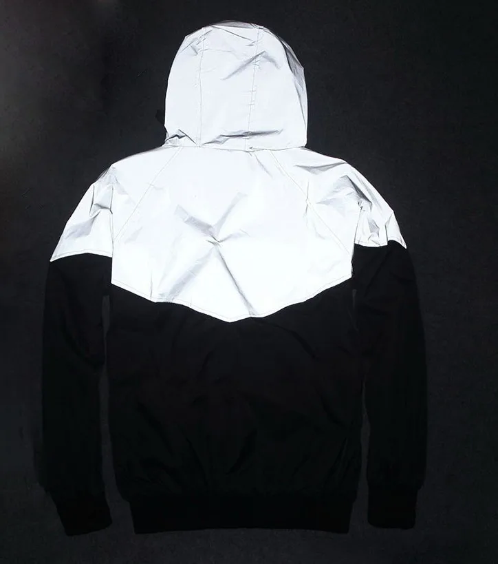 Uplzcoo полная Светоотражающая куртка для мужчин/женщин harajuku ветровка куртки с капюшоном хип-хоп Уличная Ночная блестящая молния пальто JA244