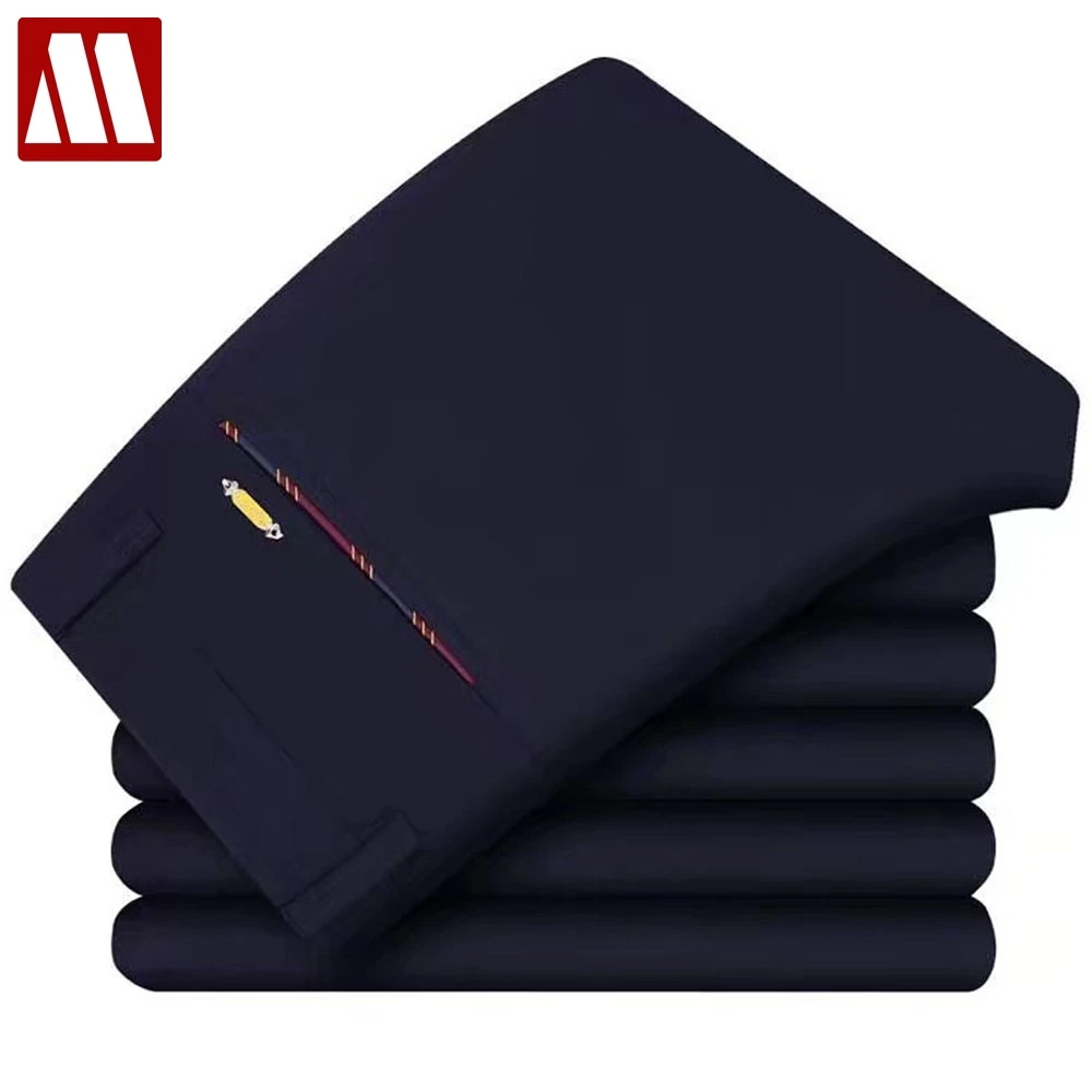 

New Summer Men's suit pants Office Casual Business Pants Fashion Slim Elastic Black Dress Pants Male Straight Trousers W28-38