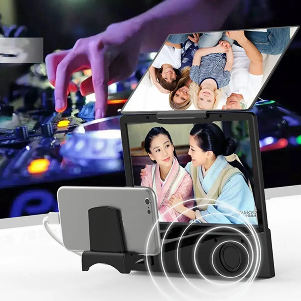 

3D HD Mobile Phone Screen Magnifying Glass Movie Amplifier With Practical Mobile Phone Bracket Desktop Bluetooth Speaker Holder