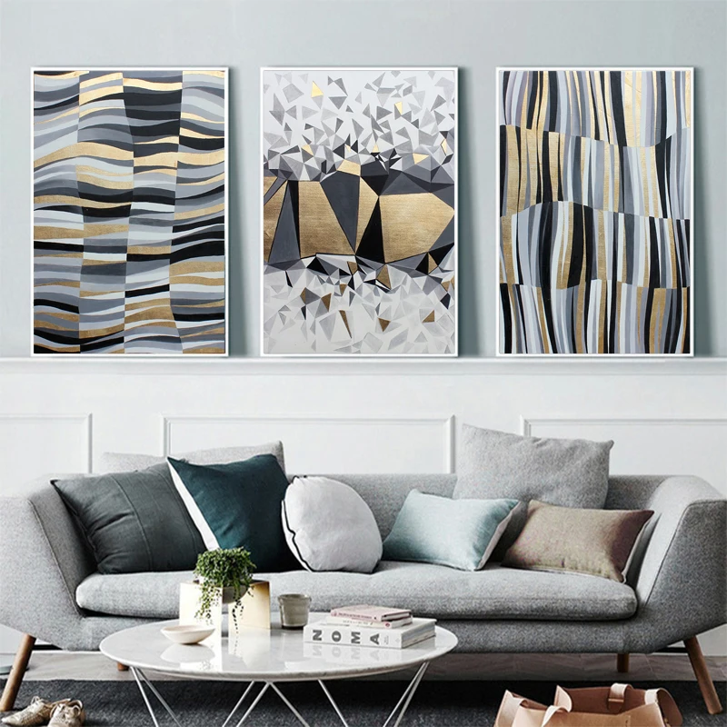 3pcs Nordic Abstract Canvas Painting Home Decor Posters and Print Scandinavian Salon Wall Art Picture for Living Room no frame