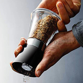 

Adjustable Salt Pepper Grinder - Stainless Steel Top with Lid, Ceramic Grinder and Glass Condiment Jar Holder and Bottles 1PCS