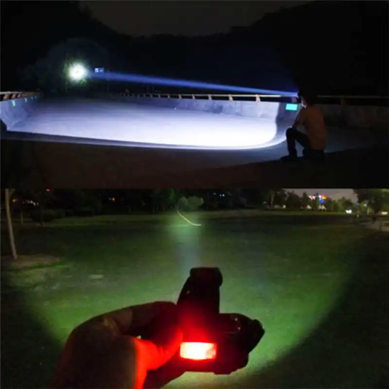 Zoomable 15000LUMENS 3X XM-L T6 LED 18650 Headlamp Head Light Torch Lamp led flashlight head flashlight rechargeable #4A29 (10)